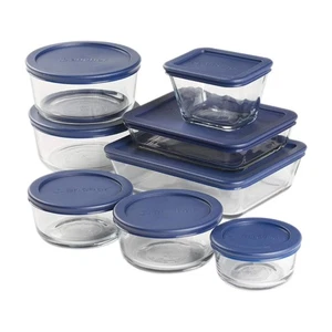 16 Piece Glass Storage Containers with Lids (8 Glass Food Storage Containers ... - Picture 1 of 6