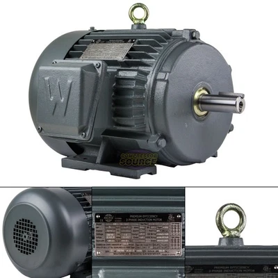 5 HP 3 Phase Electric Motor 3600 RPM 184T Frame TEFC 230/460 Volt Severe Duty - Image 1 of 4
