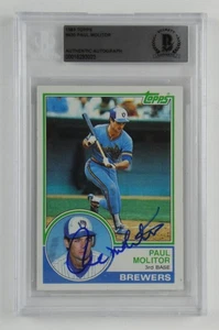 Paul Molitor Signed 1983 Topps Milwaukee Brewers 630 Slabbed Beckett COA HOF - Picture 1 of 3