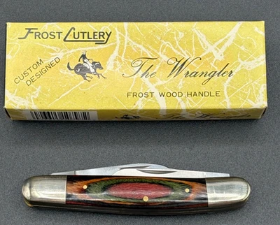 Vintage 1980's Frost Cutlery African Hardwood Wrangler Stockman Knife Japan - Image 1 of 4