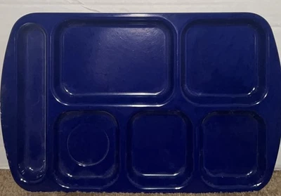 Melamine Divided Cafeteria Serving Tray-Dark Blue - Image 1 of 3