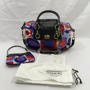 New Coach Madison Sabrina Graphic Op Art Convertible Strap Satchel Bag Wristlet - Picture 1 of 12