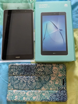 Huawei Mediapad T3 Model KOB-L09 16GB, Wi-Fi, 8in - Space Grey Tablet - Image 1 of 4