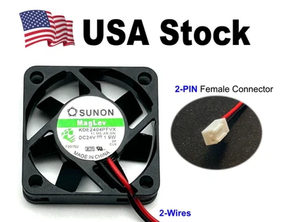SUNON KDE2404PFVX Cooling Fan, 24VDC, 1.9W, 2-PIN, 40x40x10mm - Image 1 of 3