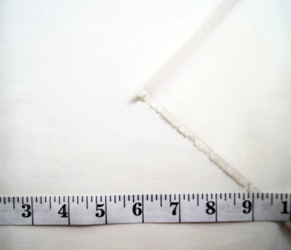 2+  Yards Solid Ivory White Strong Cotton Blend  Fabric 87" X 44" - Image 1 of 1