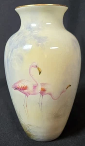 Vintage\Selten - 1923 Royal Worcester SIGNIERT George Johnson HP Flamingo Vase - Bild 1 von 13