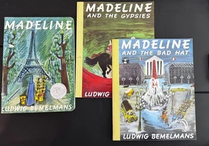 Madeline Book Lot of 3 - Madeline, Gypsies, Bad Hat by Ludwig Bemelmans - Picture 1 of 6