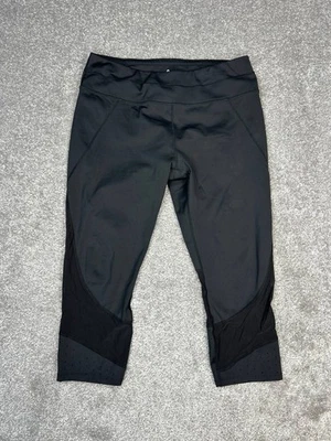 Legging Athleta Sonar Capri Mujer Grande Pequeño Negro Malla Láser Atlético Correr Foto 1 de 4