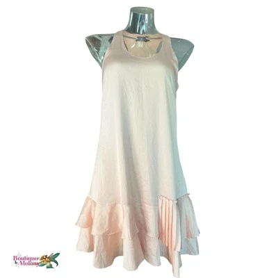 Vestido Banana Republic Rosa Pálido Espalda Corredora Fluido Satén Talla 4 Foto 1 de 4