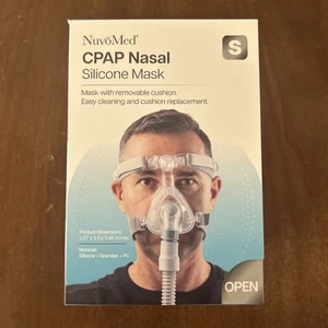 Neu CPAP Silikon Nasenmaske Größe S kleines Kissen + HeadGear NuvoMed Kartonschaden - Bild 1 von 7