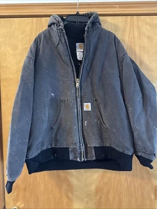 VINTAGE Distressed Thrashed Carhartt Canvas Quilt Hooded Duck Jacket Men’s 3XL - Bild 1 von 22