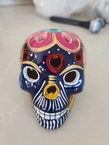 Calavera de Azúcar Día de Muertos Cerámica 5"×3" - Imagen 1 de 6
