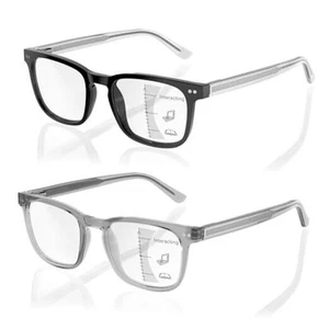 Progressive Multifocus Reading Glasses for Men No Line Bifocal Black+grey 3.0 x - Picture 1 of 7