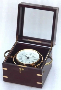 VGC AUTONAUTIC CMQ 24K GOLD PLATED MARINE PROFESSIONAL QUARTZ SHIPS CHRONOMETER - Picture 1 of 10