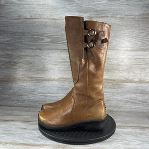 Keen Women's Bern Baby Waterproof Tan Brown Leather Zip Adj Buckle Size 6.5 - Picture 1 of 8