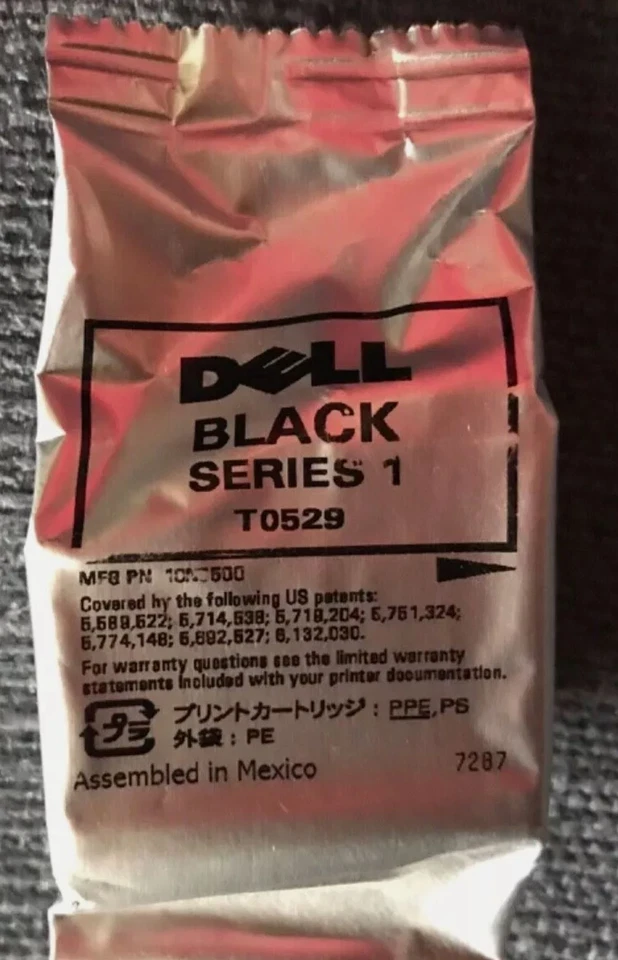 Genuine Original OEM Dell P/N T0529 black Printer Ink Cartridge Series 1 new - Image 1 of 1