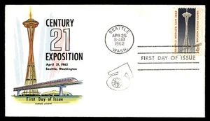 Mayfairstamps US FDC 1962 Seattle Worlds Fair Space Needle First Day Cover aas_4 - Picture 1 of 2