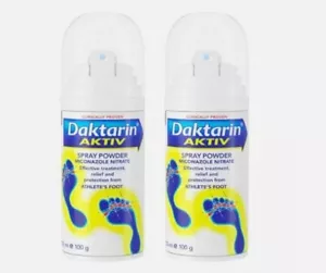 2x Daktarin Aktiv Spray Powder for Athlete's Foot 100g - Effective Treatment - Picture 1 of 5