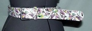 Womens white purple butterfly belt small 27"-31" waist (C91) - Picture 1 of 2
