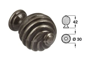 Perilla Twister aleación de zinc Ø 30 mm (estaño antiguo) - Imagen 1 de 1