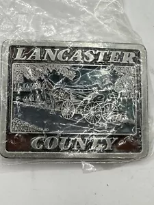 Fibbia da cintura argento vintage. Contea di Lancaster. Nuovo in confezione. - Foto 1 di 3