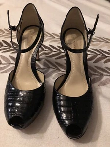 ann taylor Black Leather Heels - Picture 1 of 6