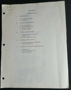 Copy of David White Milli-Beam Owners Manual - Picture 1 of 1