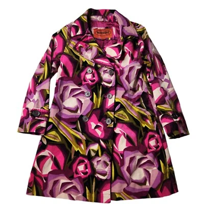 Chaqueta gabardina Missoni para niña pequeña flores púrpura talla XL 4T 5T Foto 1 de 4