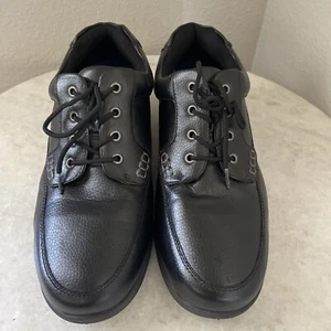 $95 Nunn Bush Cam Moc Toe Casual Oxford Mens Sz 12 Black Tumble Comfort Gel NEW - Picture 1 of 12