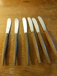 (6) Wooden Handle Stainless Steel Japan Knives 6 1/4" - Picture 1 of 8