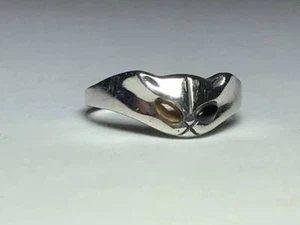 Signed Sterling Silver Cat Ring - Picture 1 of 8
