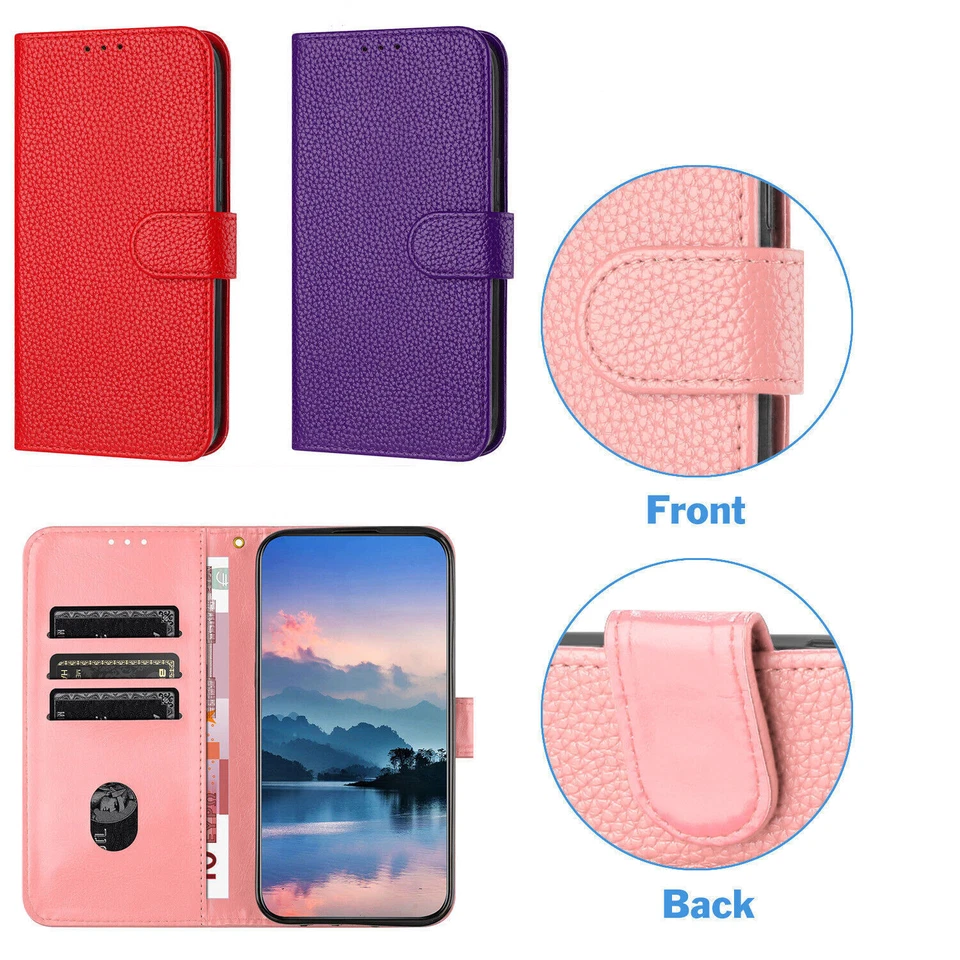Leather Wallet Cover Case For Motorola G73 G15 G55 G14 G54 G62 G32 E13 G04 G13 - Image 1 of 4
