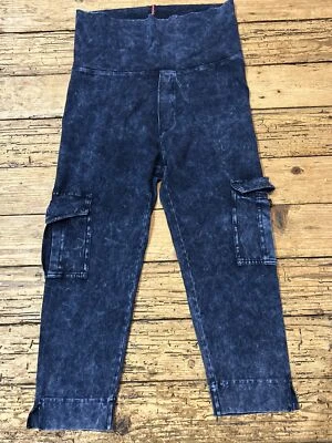 Jegging recortado de tiro alto azul Hard Tail para mujer talla L  Foto 1 de 4