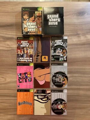 GRAND THEFT AUTO THE TRILOGY GTA Microsoft Xbox Original CIB Complete Box Manual - Image 1 of 4