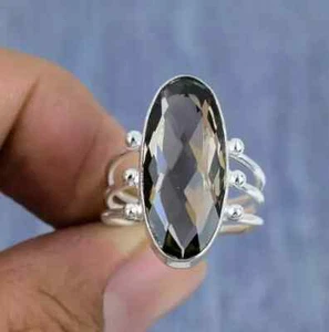 Smoky Topaz Ring Stunning 925 Sterling Silver Ring Statement Ring All Size R285 - Picture 1 of 3