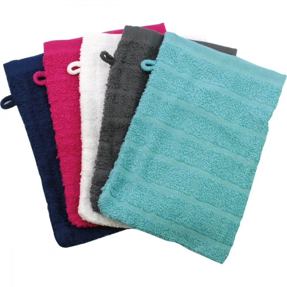 5 x toilet gloves shower bath 100% cotton 21 x 16 cm - Image 1 of 2