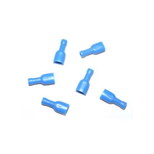 BLUE NULON INSULATED FEMALE ELECTRICAL TERMINALS 6.3MM X 0.8 100 PACK TLVD2-6.3F - Picture 1 of 1