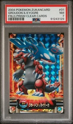 Pokemon Card Groudon & kyogre #01 Holo Prism Clear Cards FRLG Zukan PSA 7 NM - Image 1 of 2