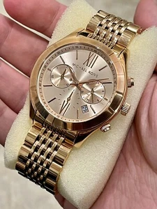 Michael Kors Rose Gold Stainless Steel Bracelet Chronograph Watch MK5775 - Picture 1 of 3