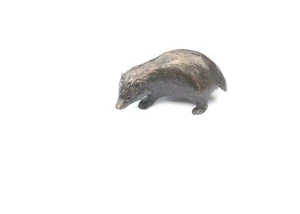 Badger Miniature Solid Genuine Bronze by Butler and Peach Gift Boxed (2064) - Picture 1 of 1