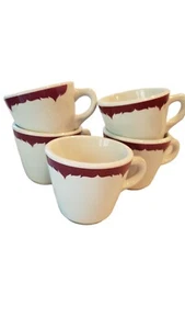 Shenango China Restaurant Ware Coffee Cup Burgundy Wave Scroll Replacement 5 Cup - Picture 1 of 12