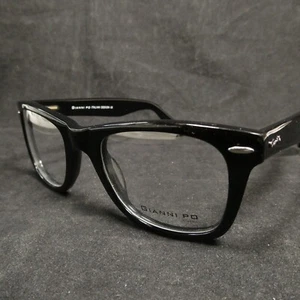 Gianni Po Classic Black Eyeglasses FRAMES GP C11 50-22-140 Italian Design NWOT - Picture 1 of 16