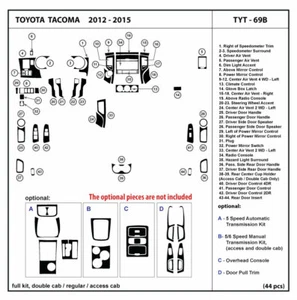 Interior Real Carbon Fiber Dash Trim Kit for Toyota Tacoma 2012 -2015 - Picture 1 of 1