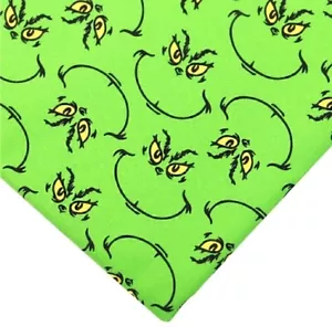 Christmas Green Santa Polyester Cotton blend fabric 20"x55" 1087743 - Picture 1 of 1