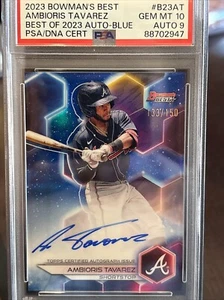 2023 Bowman’s Best Amniotic Tavares Blue Refactor Auto RC Braves /150 PSA 10 - Picture 1 of 2