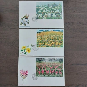 Thailand 2000 sheets flowers (Michel 1984/95+2020/31+2039/50) used on FDC - Picture 1 of 4