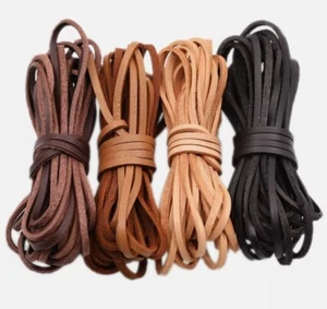 Genuine Cowhide Leather Strip Cord Lace Thong String DIY Jewellery 8 Colours - Picture 1 of 20