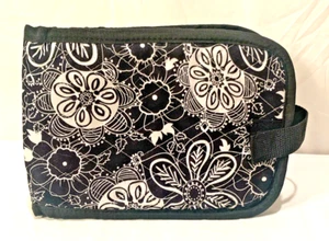 Sierra Pacific Crafts ~ gesteppter schwarzer Blumen-Organizer ~ für 10 plus 2 Taschen - Bild 1 von 4