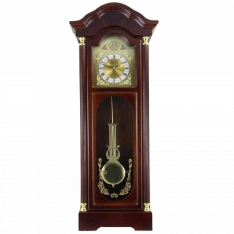 Bedford Clock Collection 33 Inch Chiming Pendulum Wall Clock In Antique Cherry O - Image 1 of 1