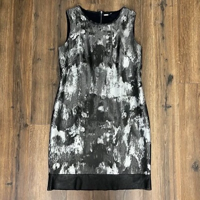 Vestido para mujer talla 10 Elie Tahari negro y plateado Foto 1 de 4